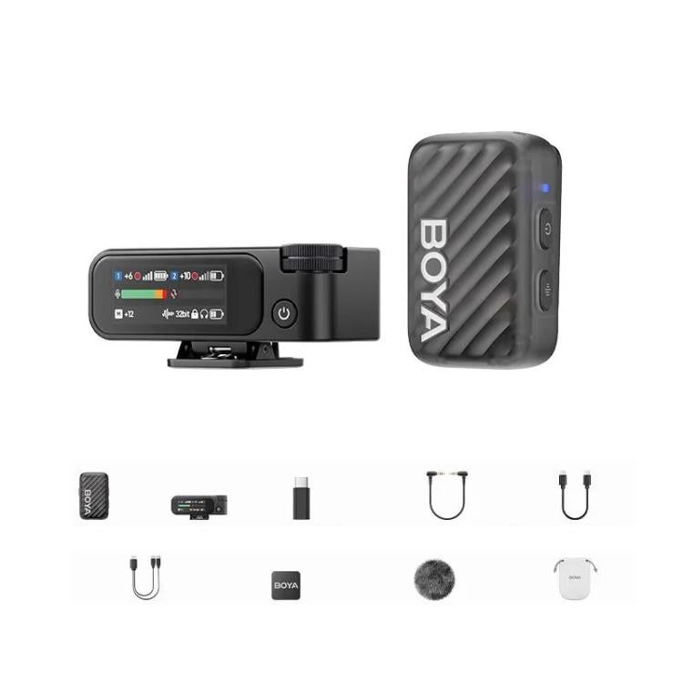 Micrófono de solapa inalámbrico BOYA MIC2 para móviles, cámaras, retransmisiones en directo, reducción de ruido y grabación de cine y televisión., 03 1 To 1 No Case, 02 1 To 2 With Case No Lapel Mic, 01 1 To 2 With Case+Lapel Mic