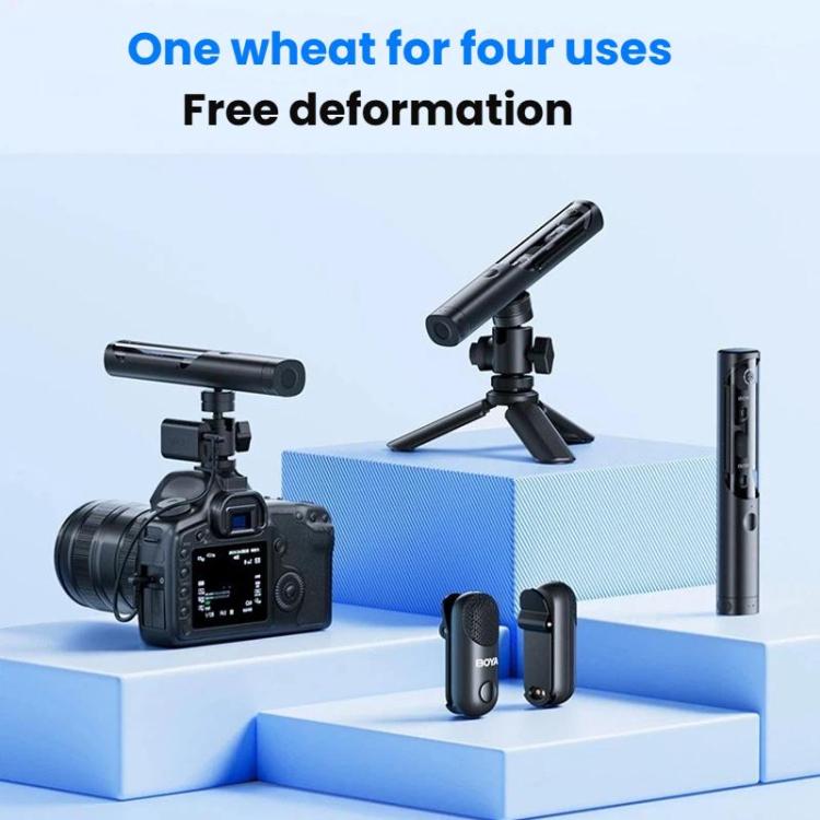 Micrófono de solapa inalámbrico flexible BOYA Magic 4 en 1 para transmisiones en vivo con reducción de ruido, entrevistas y micrófono de escritorio., 07 Type-C 1 To 1 With Charging Case, 05 Type-C 1 To 2 With Charging Case                              ...