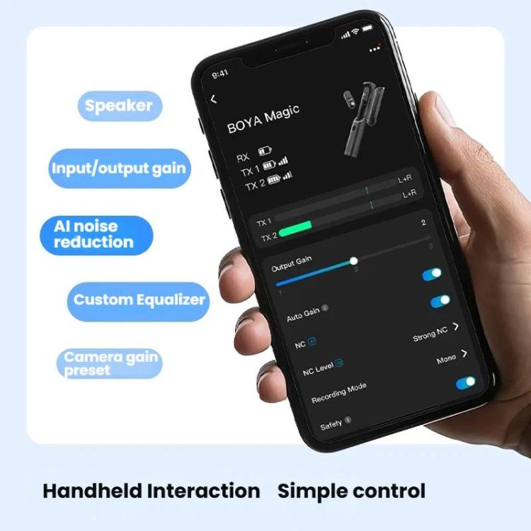 Micrófono de solapa inalámbrico flexible BOYA Magic 4 en 1 para transmisiones en vivo con reducción de ruido, entrevistas y micrófono de escritorio., 07 Type-C 1 To 1 With Charging Case, 05 Type-C 1 To 2 With Charging Case                              ...