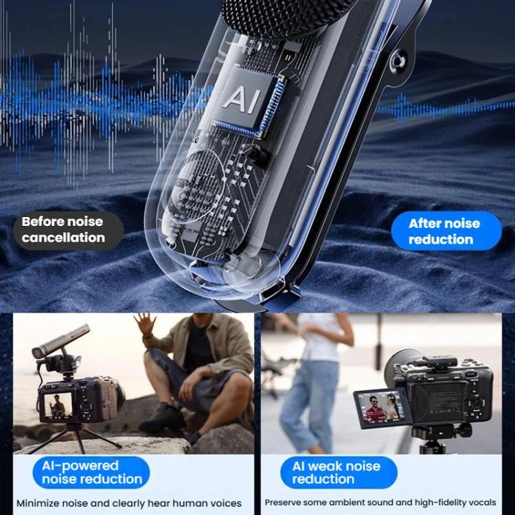 Micrófono de solapa inalámbrico flexible BOYA Magic 4 en 1 para transmisiones en vivo con reducción de ruido, entrevistas y micrófono de escritorio., 07 Type-C 1 To 1 With Charging Case, 05 Type-C 1 To 2 With Charging Case                              ...