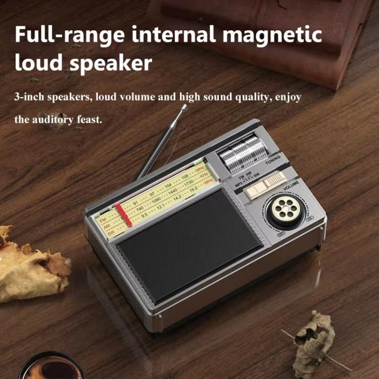 Altavoz Bluetooth portátil MD-979S con alimentación solar, antena exterior multifunción y radio.