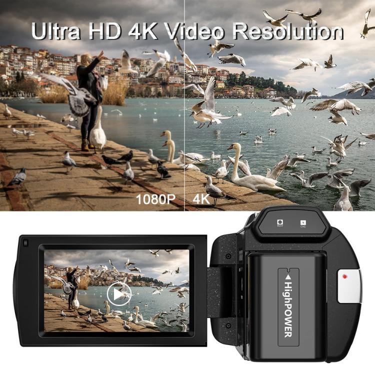 Videocámara digital portátil HD 4K con estabilización electrónica de imagen para deportes al aire libre, enchufe estadounidense., Standard, Standard+32G Memory Card, Standard+64G Memory Card, Standard+128G Memory Card