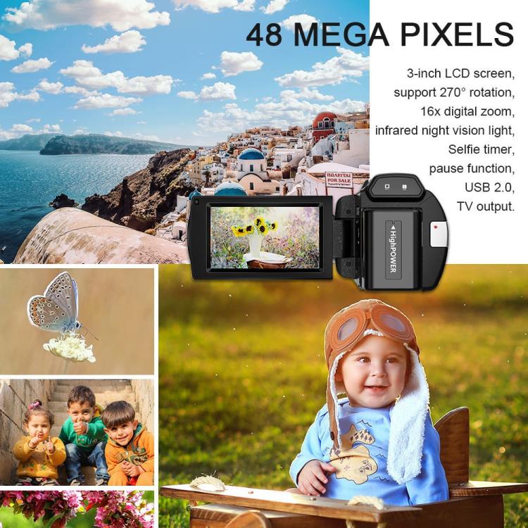 Videocámara digital portátil HD 4K con estabilización electrónica de imagen para deportes al aire libre, enchufe estadounidense., Standard, Standard+32G Memory Card, Standard+64G Memory Card, Standard+128G Memory Card