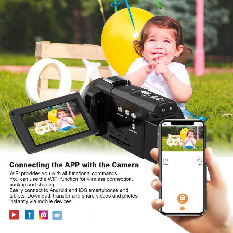 Videocámara digital portátil HD 4K con estabilización electrónica de imagen para deportes al aire libre, enchufe estadounidense., Standard, Standard+32G Memory Card, Standard+64G Memory Card, Standard+128G Memory Card