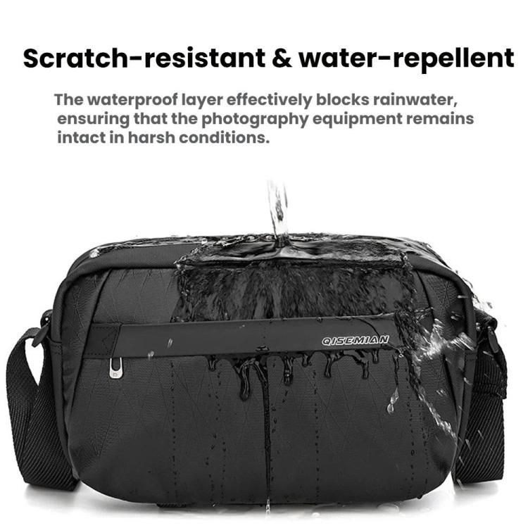Bolso bandolera para cámara QISEMIAN para hombre, resistente al agua, para fotografía DSLR, con divisores extraíbles y soporte para trípode.