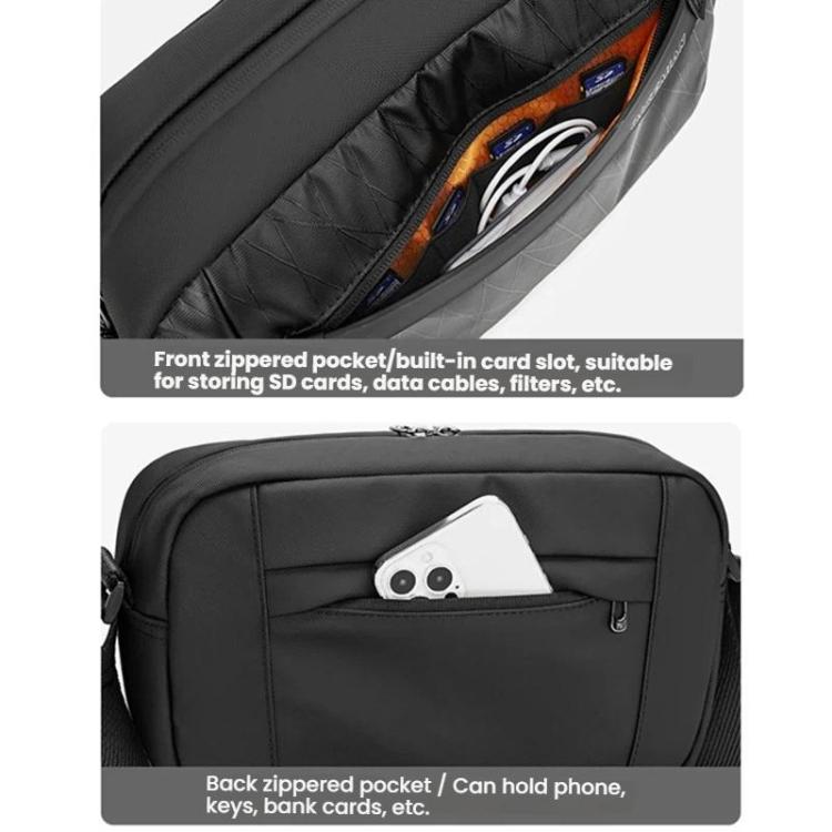 Bolso bandolera para cámara QISEMIAN para hombre, resistente al agua, para fotografía DSLR, con divisores extraíbles y soporte para trípode.