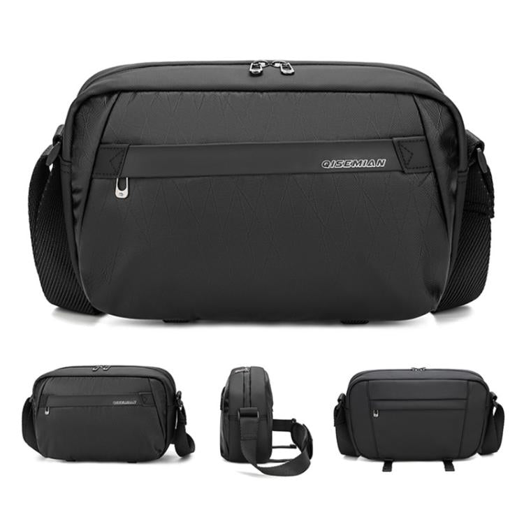 Bolso bandolera para cámara QISEMIAN para hombre, resistente al agua, para fotografía DSLR, con divisores extraíbles y soporte para trípode.