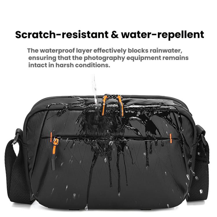 Bolso bandolera para cámara QISEMIAN XK110 para hombre, resistente al agua, para fotografía DSLR, con divisores extraíbles y soporte para trípode.