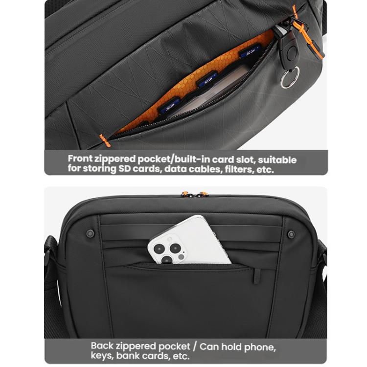 Bolso bandolera para cámara QISEMIAN XK110 para hombre, resistente al agua, para fotografía DSLR, con divisores extraíbles y soporte para trípode.