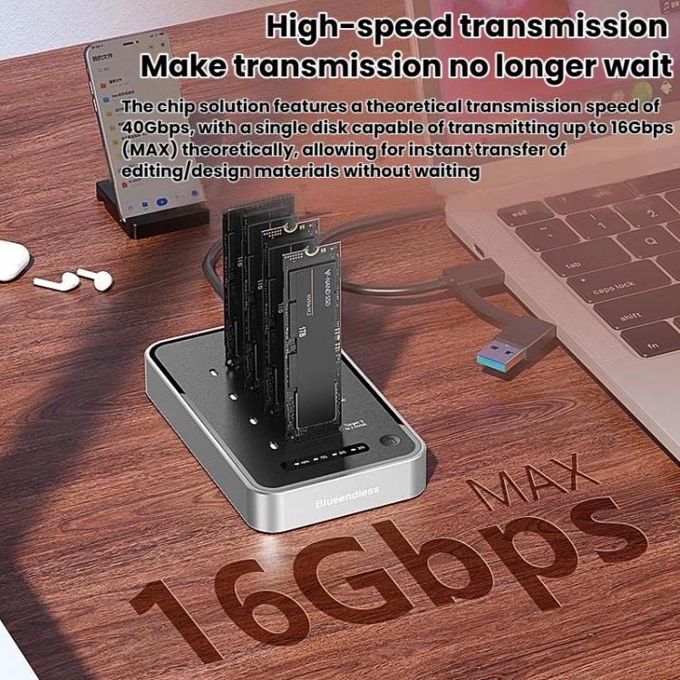 Carcasa para unidades NVMe de cuatro bahías Blueendless DB2804NA, dispositivo de copia y clonación M.2 de 1 a 3, carcasa externa para SSD, lector externo, US Plug, EU Plug, UK Plug
