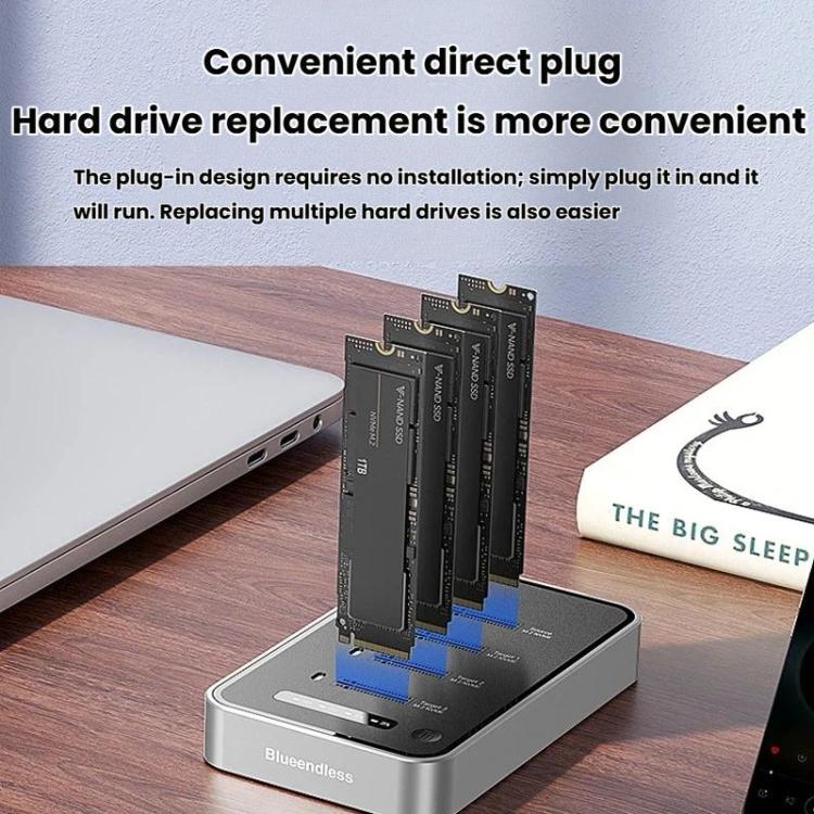 Carcasa para unidades NVMe de cuatro bahías Blueendless DB2804NA, dispositivo de copia y clonación M.2 de 1 a 3, carcasa externa para SSD, lector externo, US Plug, EU Plug, UK Plug