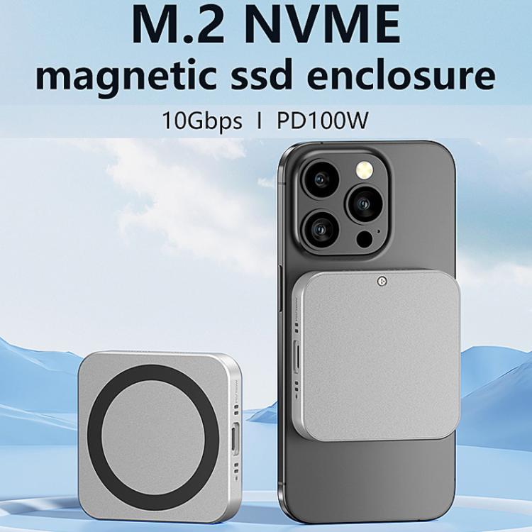 Carcasa magnética para disco duro M.2 NVMe Blueendless M3NF PD100W con ventilador turbo integrado. Carcasa portátil para disco duro de estado sólido., M3NF