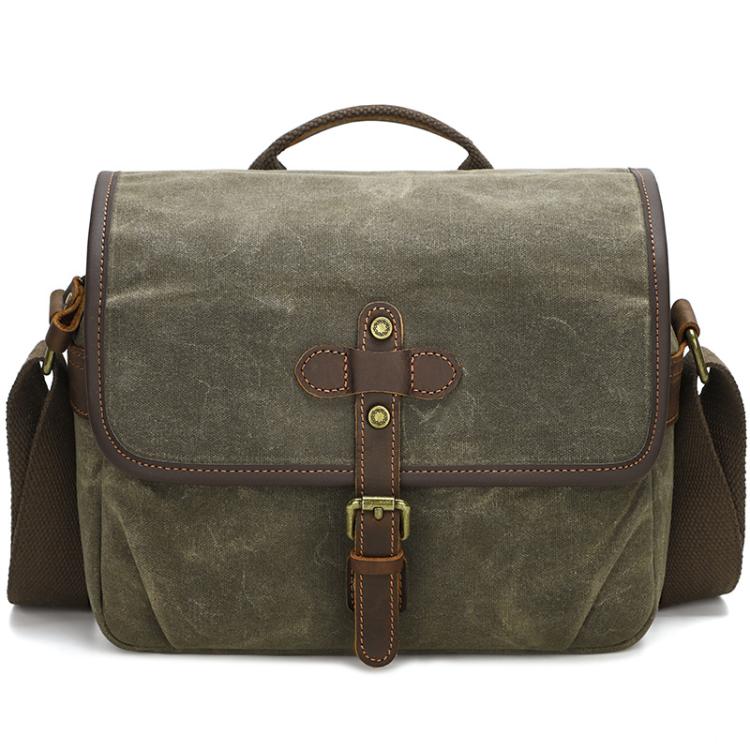 Bolso bandolera de lona encerada con divisores ajustables para fotografía DSLR y viajes., L Dusty Yellow, L Army Green, L Deep Gray, S Army Green, S Dusty Yellow, S Deep Gray