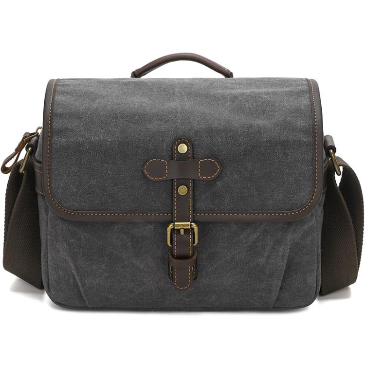 Bolso bandolera de lona encerada con divisores ajustables para fotografía DSLR y viajes., L Dusty Yellow, L Army Green, L Deep Gray, S Army Green, S Dusty Yellow, S Deep Gray
