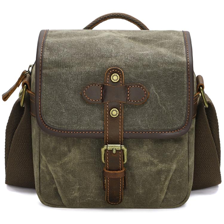 Bolso bandolera de lona encerada con divisores ajustables para fotografía DSLR y viajes., L Dusty Yellow, L Army Green, L Deep Gray, S Army Green, S Dusty Yellow, S Deep Gray