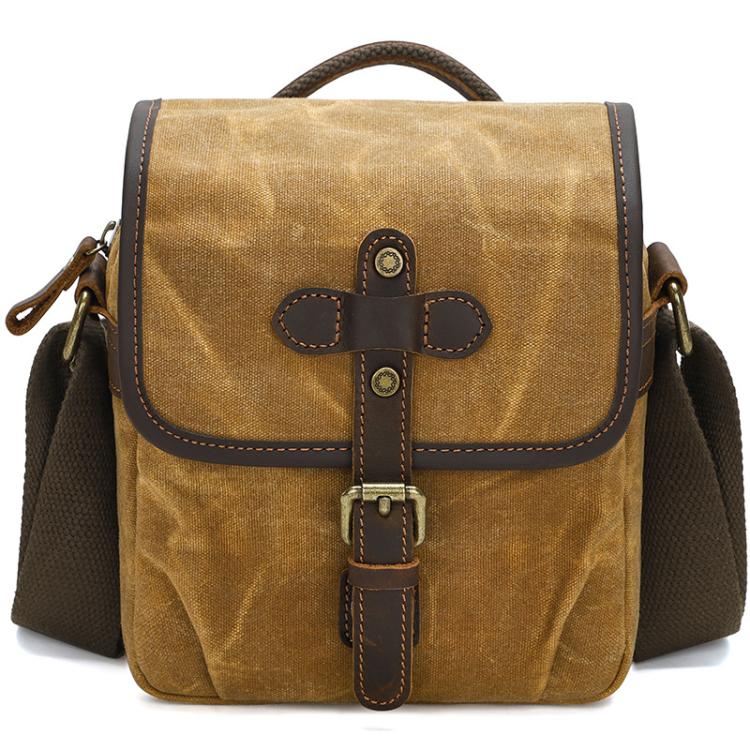Bolso bandolera de lona encerada con divisores ajustables para fotografía DSLR y viajes., L Dusty Yellow, L Army Green, L Deep Gray, S Army Green, S Dusty Yellow, S Deep Gray