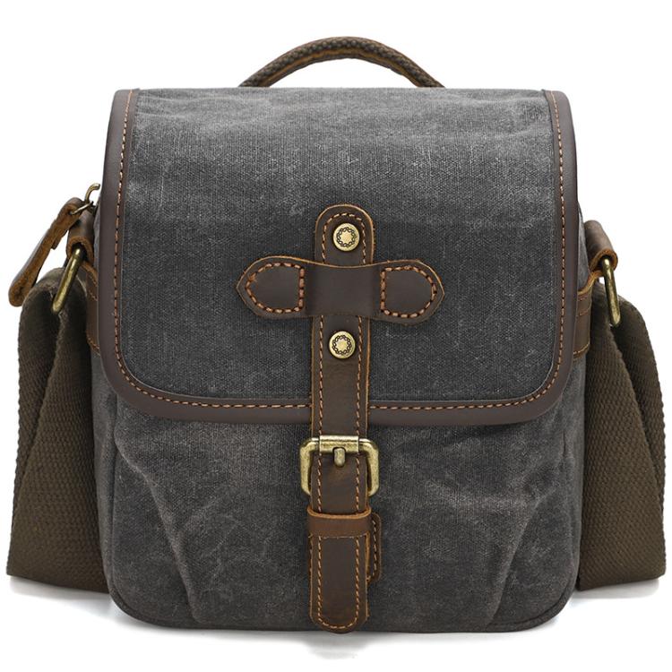 Bolso bandolera de lona encerada con divisores ajustables para fotografía DSLR y viajes., L Dusty Yellow, L Army Green, L Deep Gray, S Army Green, S Dusty Yellow, S Deep Gray