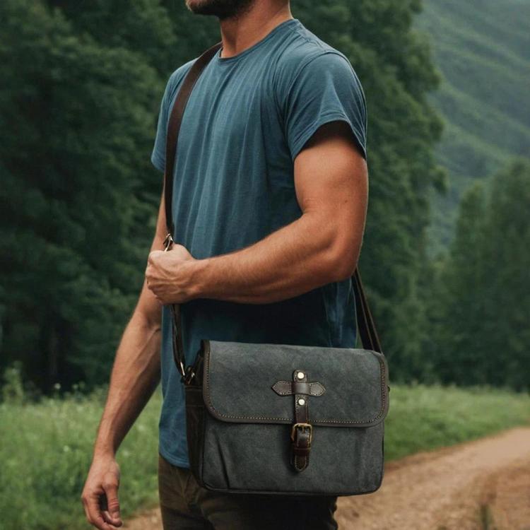 Bolso bandolera de lona encerada con divisores ajustables para fotografía DSLR y viajes., L Dusty Yellow, L Army Green, L Deep Gray, S Army Green, S Dusty Yellow, S Deep Gray