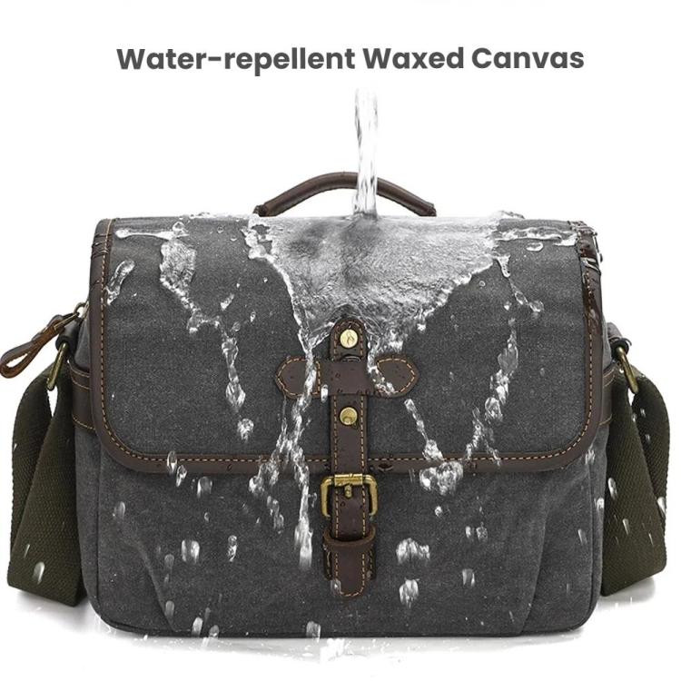 Bolso bandolera de lona encerada con divisores ajustables para fotografía DSLR y viajes., L Dusty Yellow, L Army Green, L Deep Gray, S Army Green, S Dusty Yellow, S Deep Gray