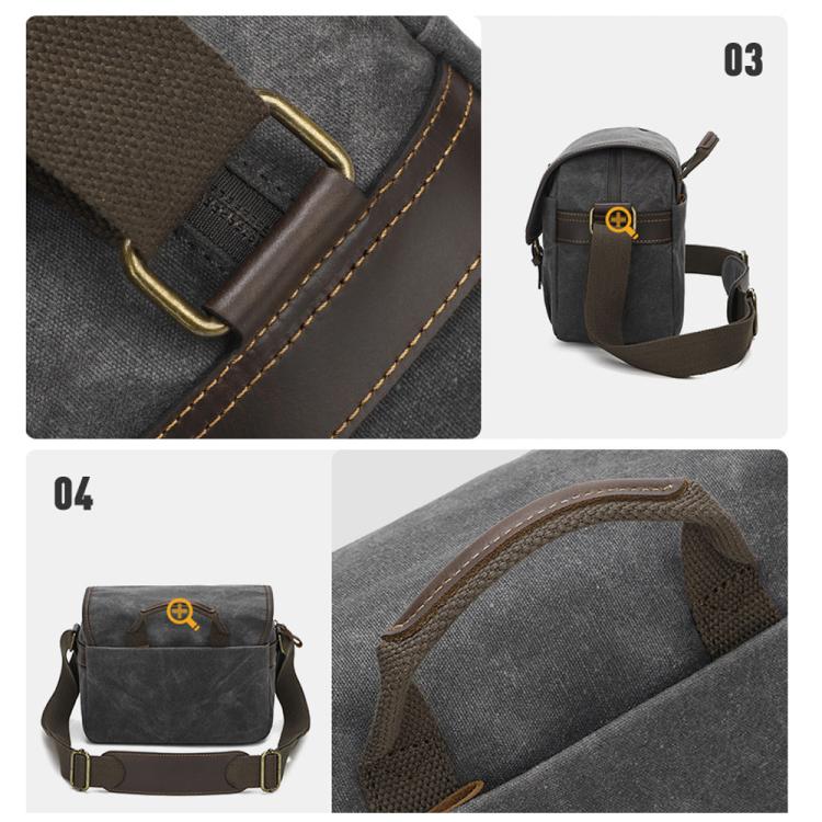 Bolso bandolera de lona encerada con divisores ajustables para fotografía DSLR y viajes., L Dusty Yellow, L Army Green, L Deep Gray, S Army Green, S Dusty Yellow, S Deep Gray