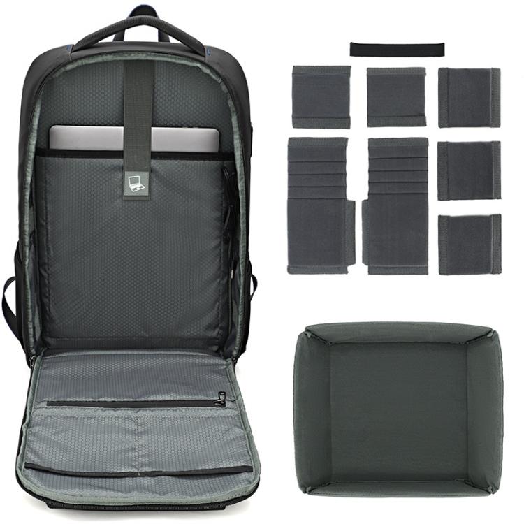 Mochila fotográfica QISEMIAN con inserto extraíble, zona de separación para ropa seca y húmeda, divisores personalizables para cámaras y portátil de 16 pulgadas.
