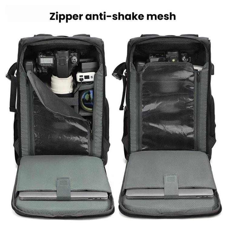 Mochila para cámara AK818 impermeable, antirrobo, con doble correa para el hombro y gran capacidad.