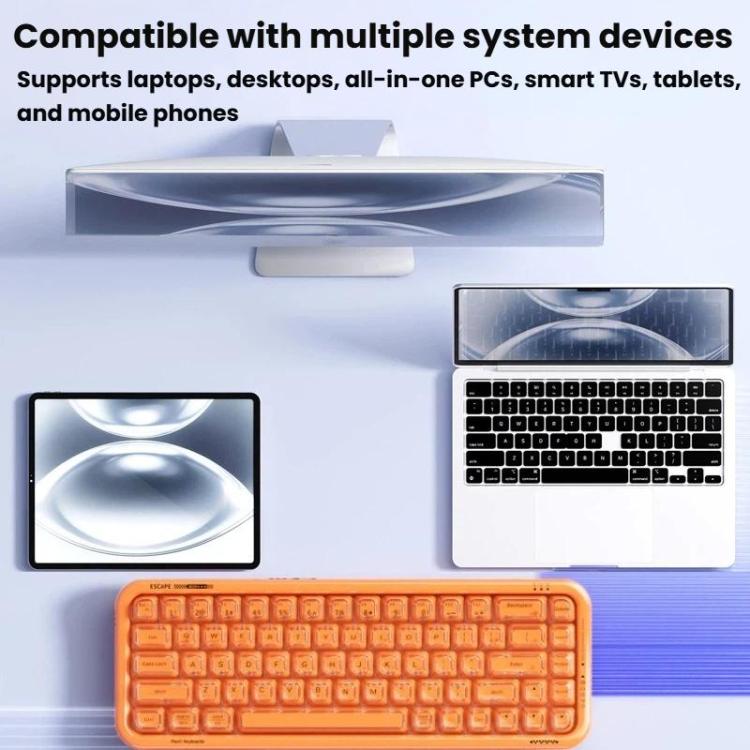 Teclado inalámbrico Bluetooth retroiluminado RGB MOFii 711 Pearl semitransparente de triple modo