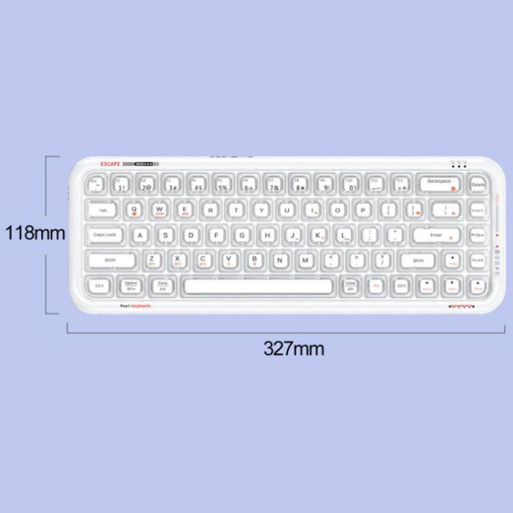 Teclado inalámbrico Bluetooth retroiluminado RGB MOFii 711 Pearl semitransparente de triple modo