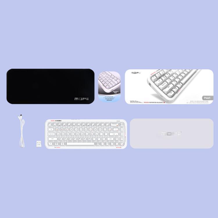Teclado inalámbrico Bluetooth retroiluminado RGB MOFii 711 Pearl semitransparente de triple modo