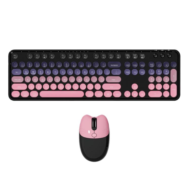 Conjunto de teclado y ratón inalámbricos MOFii Sweet Upgraded 2.4G+Bluetooth con carga dual y modo de carga.