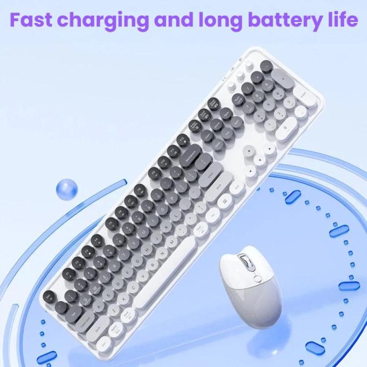 Conjunto de teclado y ratón inalámbricos MOFii Sweet Upgraded 2.4G+Bluetooth con carga dual y modo de carga.