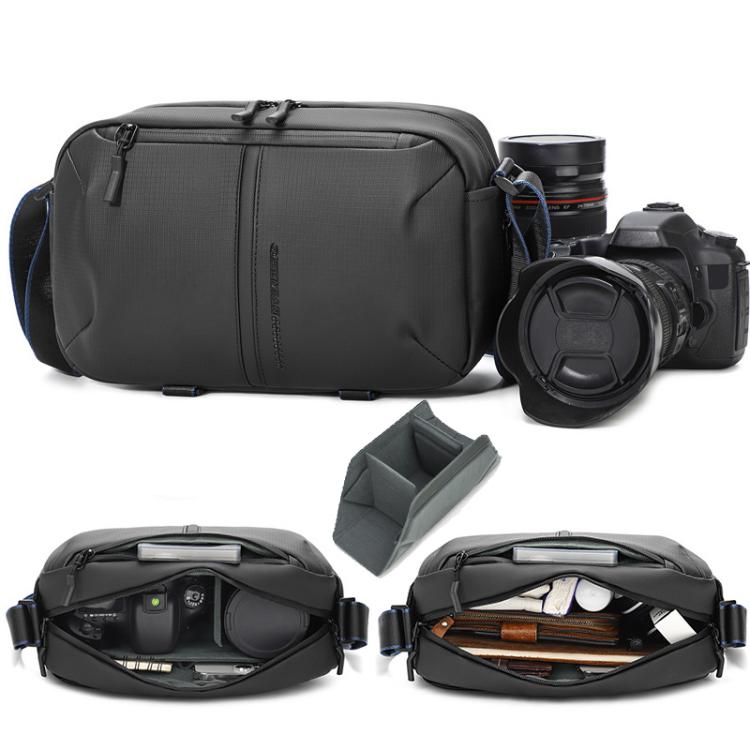 Bolso bandolera individual para cámara QISEMIAN para hombre con divisores extraíbles integrados para equipos digitales.