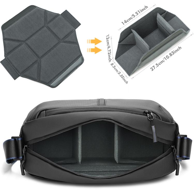 Bolso bandolera individual para cámara QISEMIAN para hombre con divisores extraíbles integrados para equipos digitales.