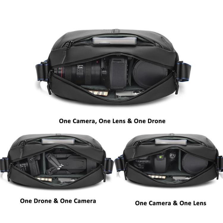 Bolso bandolera individual para cámara QISEMIAN para hombre con divisores extraíbles integrados para equipos digitales.