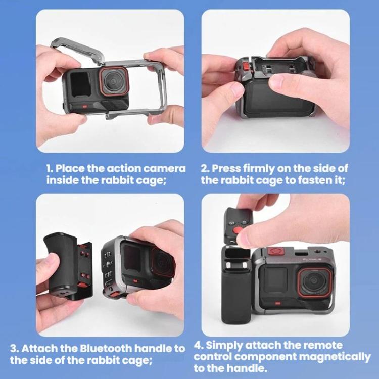 Empuñadura magnética de liberación rápida Flymile para fotografía callejera, compatible con Insta360 Ace Pro / 2 / X5.