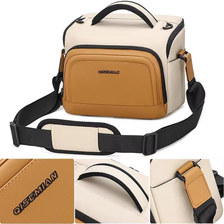 Bolso bandolera para cámara QISEMIAN, resistente al agua, con soporte para trípode y correa para equipaje., XK0042 Orange, XK0042 Green