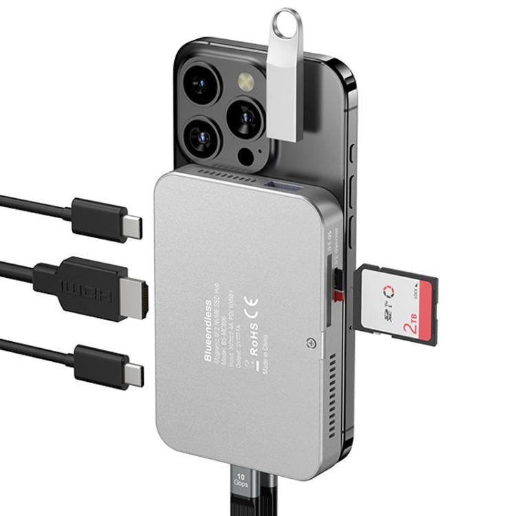 Base magnética 8 en 1, carcasa para SSD NVMe y concentrador USB 3.2, MC806