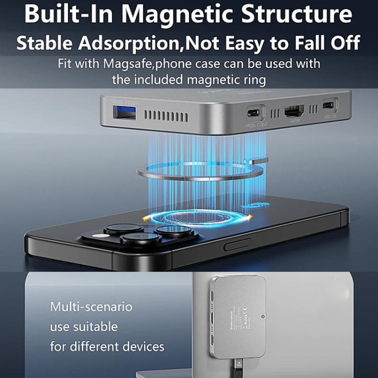 Base magnética 8 en 1, carcasa para SSD NVMe y concentrador USB 3.2, MC806