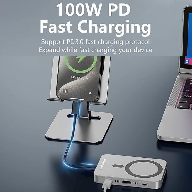 Base magnética 8 en 1, carcasa para SSD NVMe y concentrador USB 3.2, MC806
