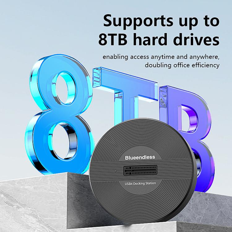 Blueendless SD04P Base para disco duro de 40 Gbps USB 4.0 Carcasa para SSD M.2 NVMe Lector externo para ordenadores, SD04P