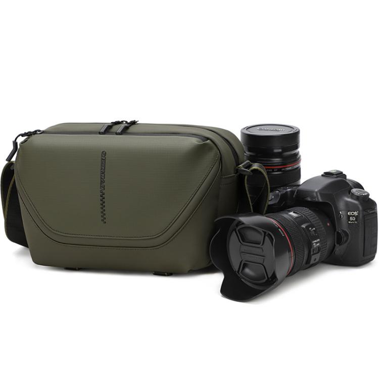 Bolso bandolera QISEMIAN todo en uno para fotografía de hombre con compartimento extraíble para cámara y soporte para trípode.