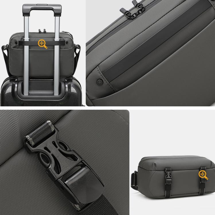 Bolso bandolera QISEMIAN todo en uno para fotografía de hombre con compartimento extraíble para cámara y soporte para trípode.