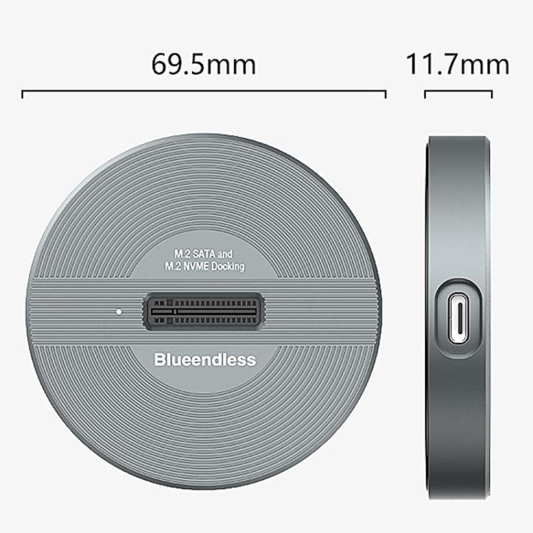 Carcasa para SSD Blueendless SD03PA de aleación de aluminio, bahía para unidad de doble protocolo M.2 NVMe/SATA, SD03PA