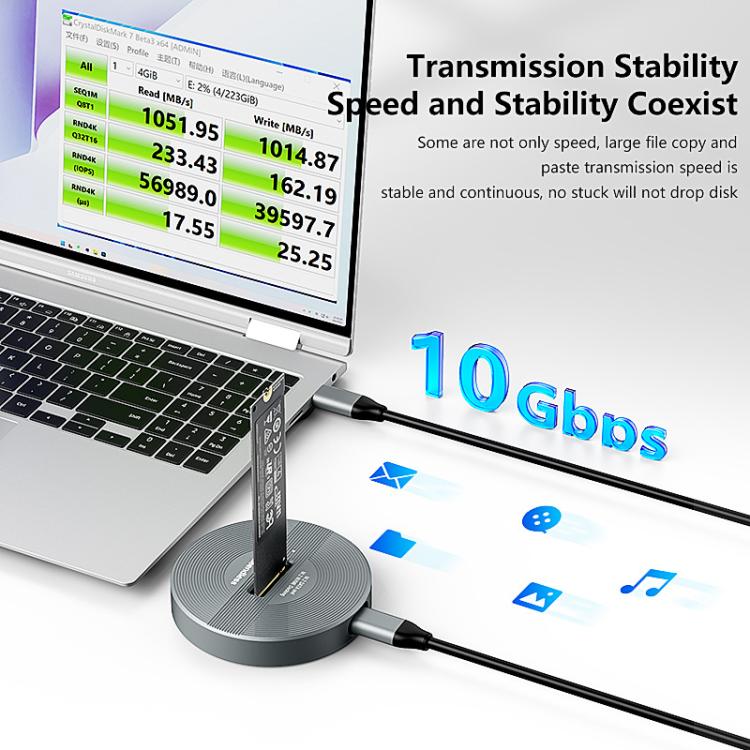 Carcasa para SSD Blueendless SD03PA de aleación de aluminio, bahía para unidad de doble protocolo M.2 NVMe/SATA, SD03PA