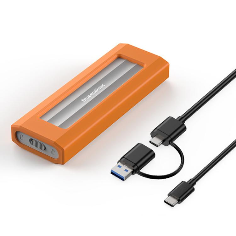 Carcasa externa portátil para SSD M.2 de 10 Gbps Blueendless con puerto USB-C de 3,2 pulgadas, NVMe Protocol With USB Cable Black Gray, NVMe Protocol With USB/Type-C 2 In 1 Cable Black Gray, NVMe Protocol With USB Cable Silver Orange                   ...