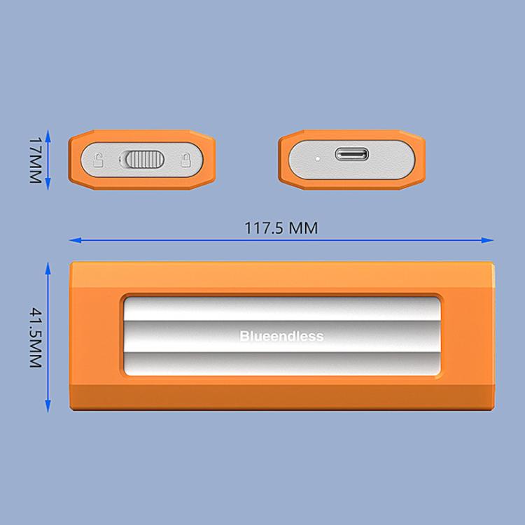Carcasa externa portátil para SSD M.2 de 10 Gbps Blueendless con puerto USB-C de 3,2 pulgadas, NVMe Protocol With USB Cable Black Gray, NVMe Protocol With USB/Type-C 2 In 1 Cable Black Gray, NVMe Protocol With USB Cable Silver Orange                   ...