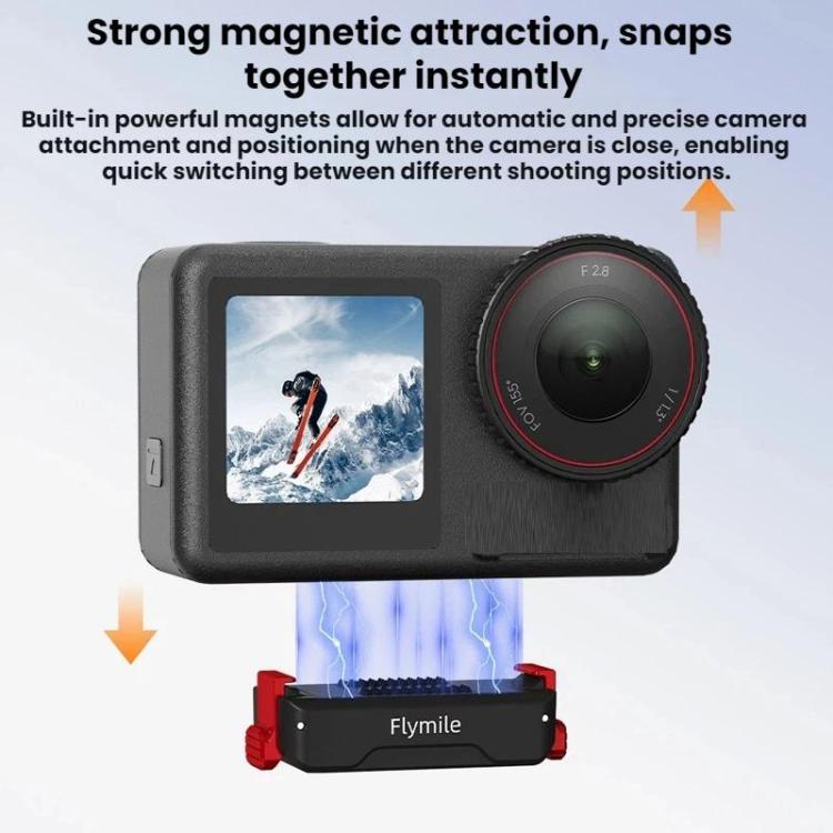 Base adaptadora de expansión de liberación rápida magnética Flymile para DJI Osmo Action 3 / 4 / 5 Pro, For DJI Osmo Action 3 / 4 / 5 Pro