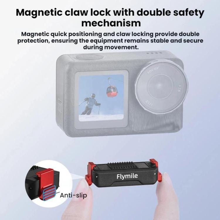 Base adaptadora de expansión de liberación rápida magnética Flymile para DJI Osmo Action 3 / 4 / 5 Pro, For DJI Osmo Action 3 / 4 / 5 Pro