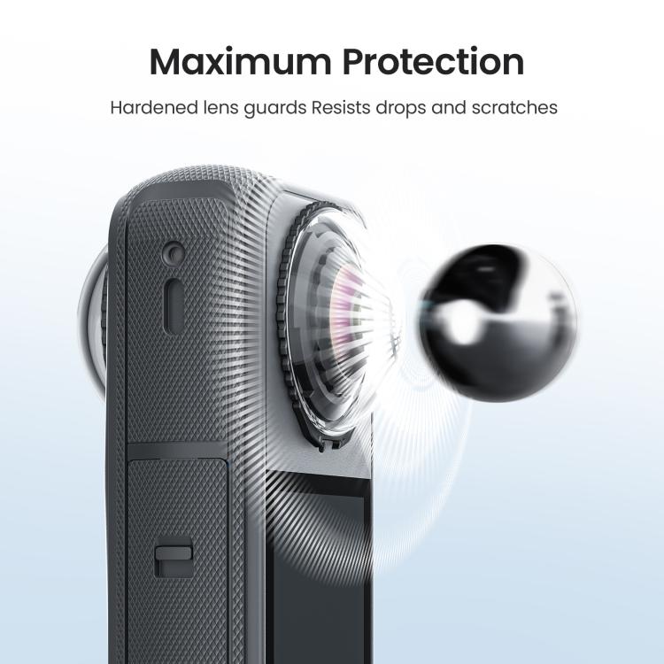 Protectores de lente estándar AMagisn para Insta360 X4 Air, accesorio de repuesto para protector de lente de cristal de fácil colocación.