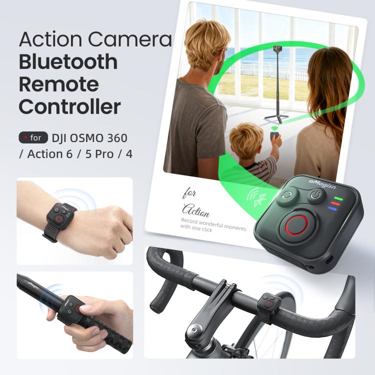 Disparador remoto Bluetooth aMagisn para DJI Osmo Action 6/Action 5 Pro/Action 4/Osmo 360, AA28